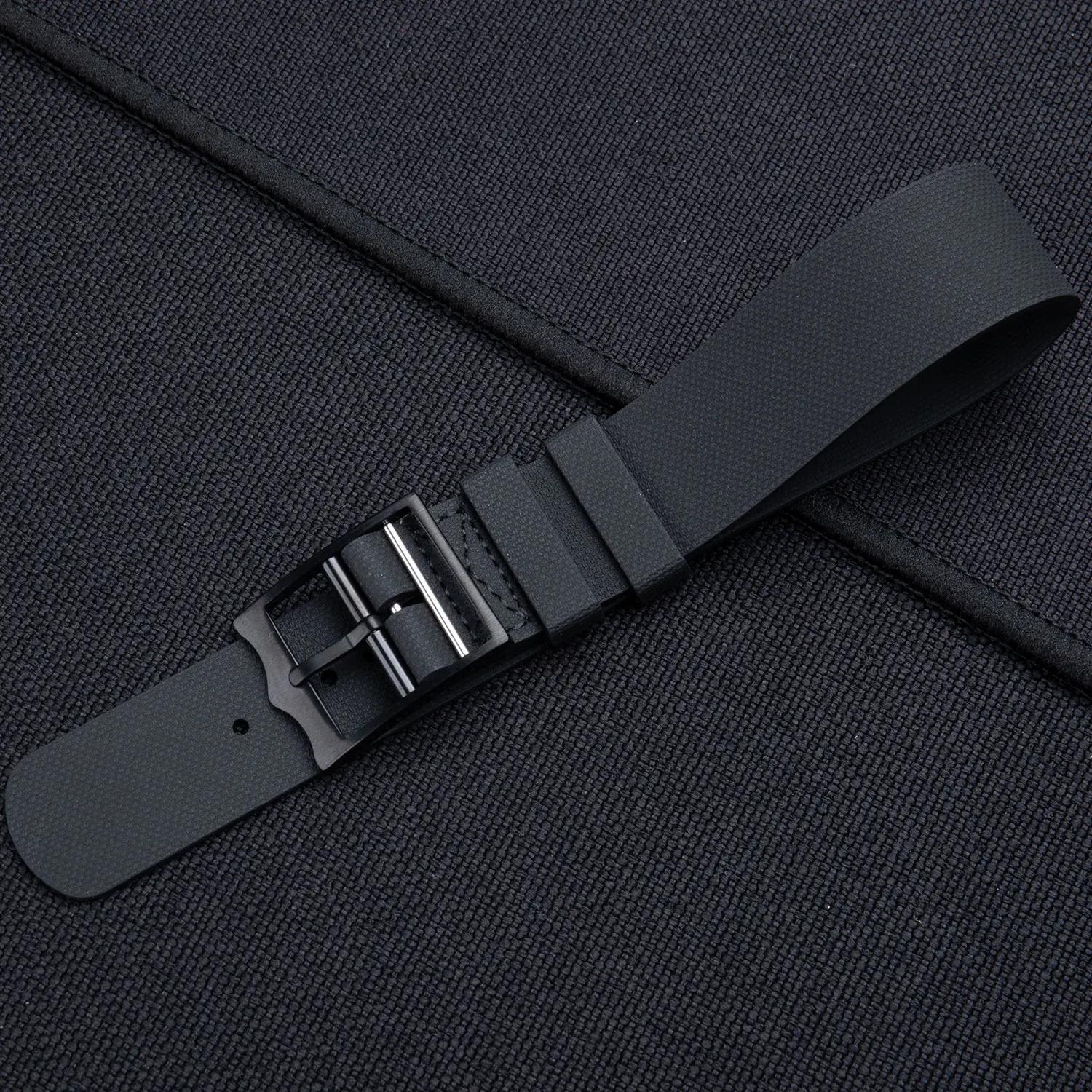 

FKM Fluororubber Watchband 20mm 21mm 22mm Durable Military Wristband For Tudor BlackBay Omega Seamaster IWC Longines Rolex Strap 21mm