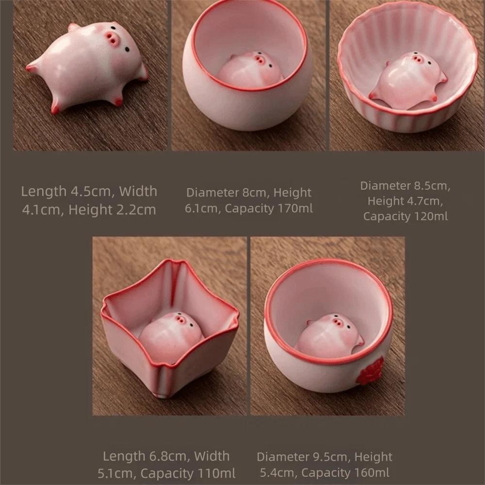 Ceramic Cartoon Ceramic Tea Cup 110/120/160/170ML Capacity Espresso Cup Funny Teacup Under Bottom Design Reusable