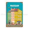 Warsaw Poland Skyline Illustration Metal Signs Character Personalized Living Room Poster Cinema Tin Sign Poster