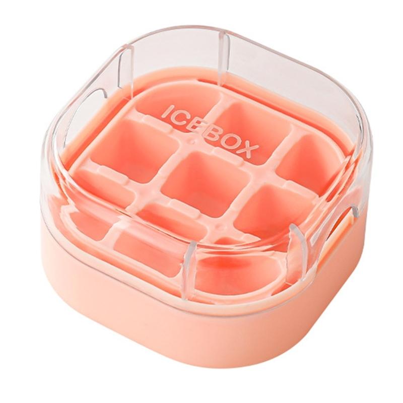 Easy To Disassemble Silicone Ice Mould with Lid Dishwasher Safe 9 Cells Ice Cubes Tray for Cocktails Use kitchen Tool