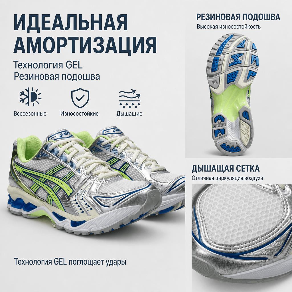 Asics Gel Kayano 14 Sprite Unisex Sneakers White Lime-Green 1203A537-108
