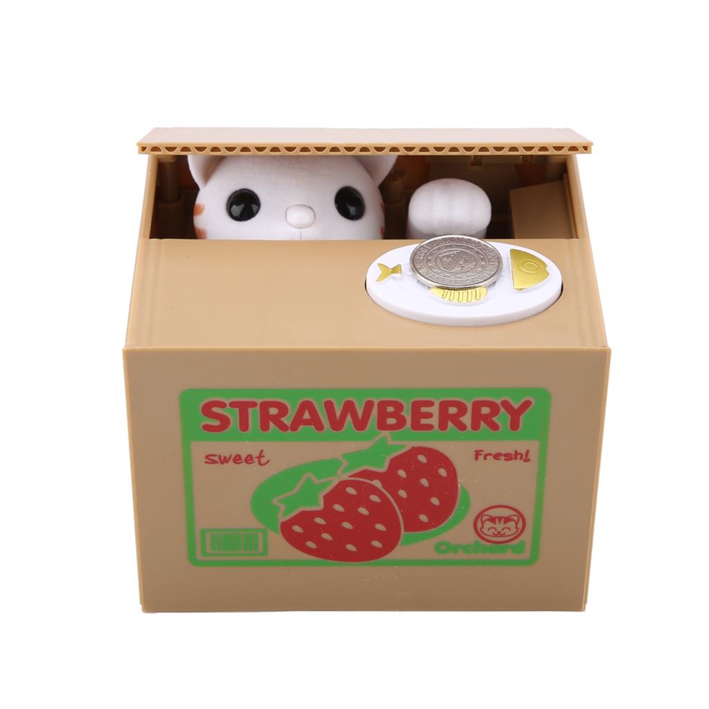 Lovely Cat Automatic Stealing Cat Cents Money Saving Box for Children ;#1: