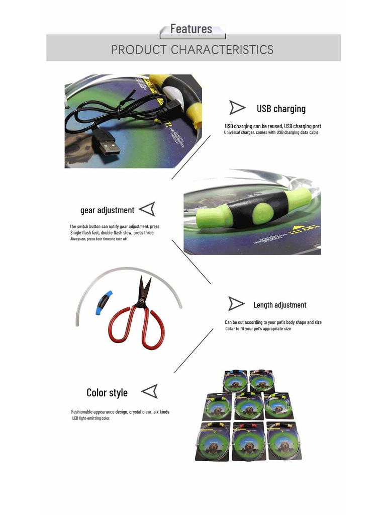 Helle Transparente PU Leuchtendes Hundehalsband für die Nacht