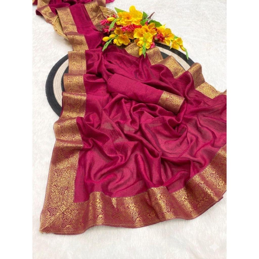 New Launch Elegant Vichitra Silk Saree