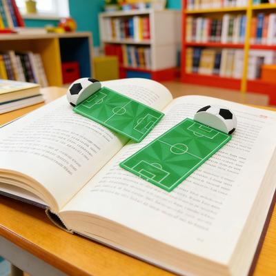Unikalny Nowy Produkt - Zakładka Piłkarska - Zakładka 3D - Klips Boisko Piłkarskie - Zakładka do Strony do Czytania - Zabawna Kreskówkowa Urocza Artykuły Papiernicze