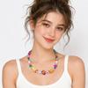 Ceramic Colorful Fish Necklace Scallops Beaded Necklace Jewelry Fish Charms Pendant Vacation