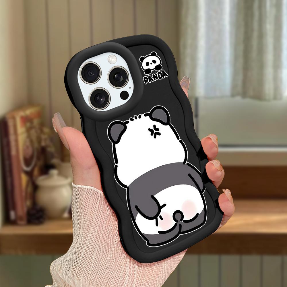 Pro iPhone Redmi 13 13C 14C Note 13 12 Pro Samsung A05 A06 A13 A14 A15 A16 Honor X6 X6a X8 X8a Vlnitý okraj Kreslený Roztomilá Panda TPU Měkký Kryt na Telefon