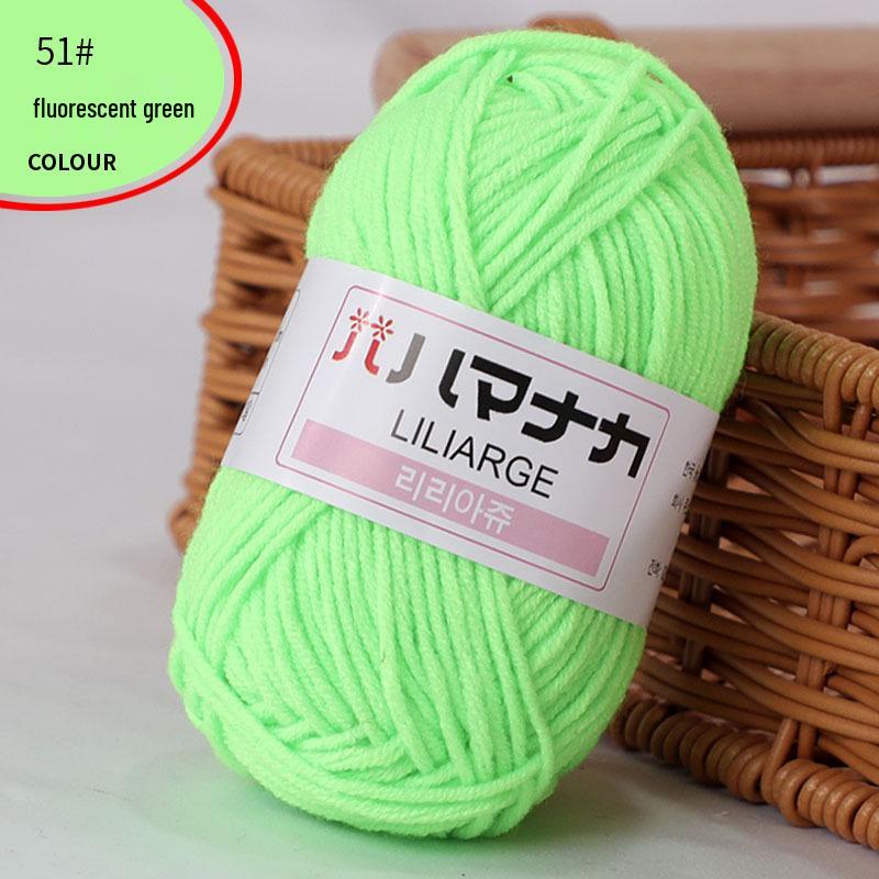 Korean Baby Milk Cotton Yarn: 4-Strand Crochet & Hand Knitting Yarn for Dolls, Infants, and Children.