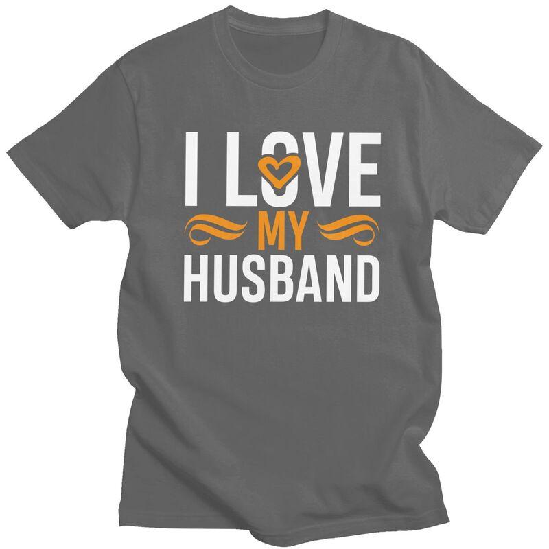Individuelle Herren I Love My Husband T-Shirts Kurzarm Baumwoll-T-Shirts T-Shirt Lässiges T-Shirt Slim Fit Kleidung