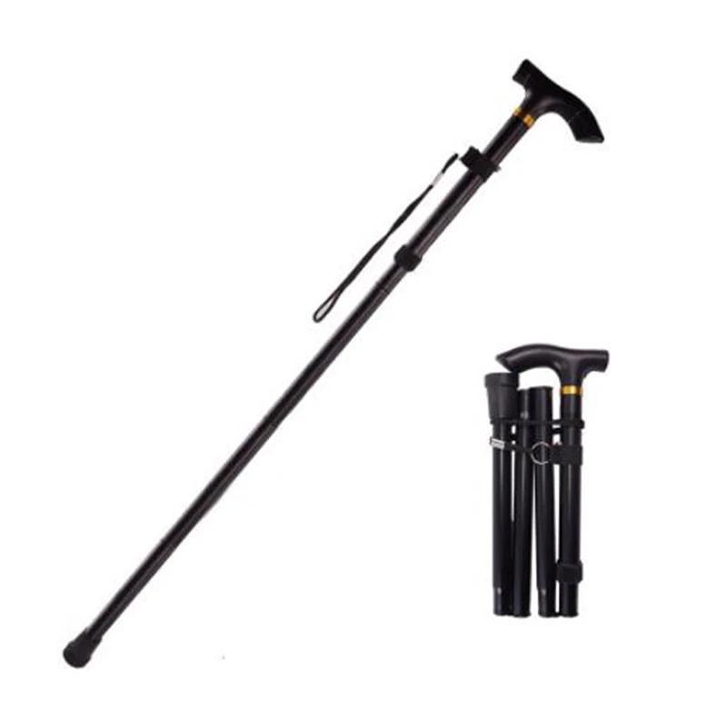 Walking Stick Telescopic Baton Hiking Trekking Poles Aluminum Alloy Metal Folding Cane Crutches Pole For Elderly People