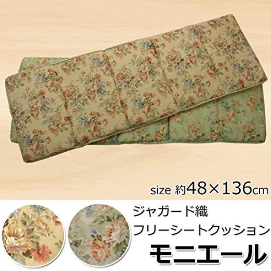 IKEHIKO Cushion Living Free Seat Elegance Floral Monier Beige 48 X 136cm Approx. #9508349