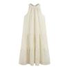 Small French retro lace neck dress summer new sexy sleeveless off-the-shoulder big swing dress children