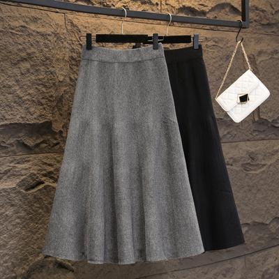 Large Size Women's Winter New Style Slimming Abdomen and Astringent Skirt Fat Mm Age-reducing Mid-length Large Umbrella Skirt