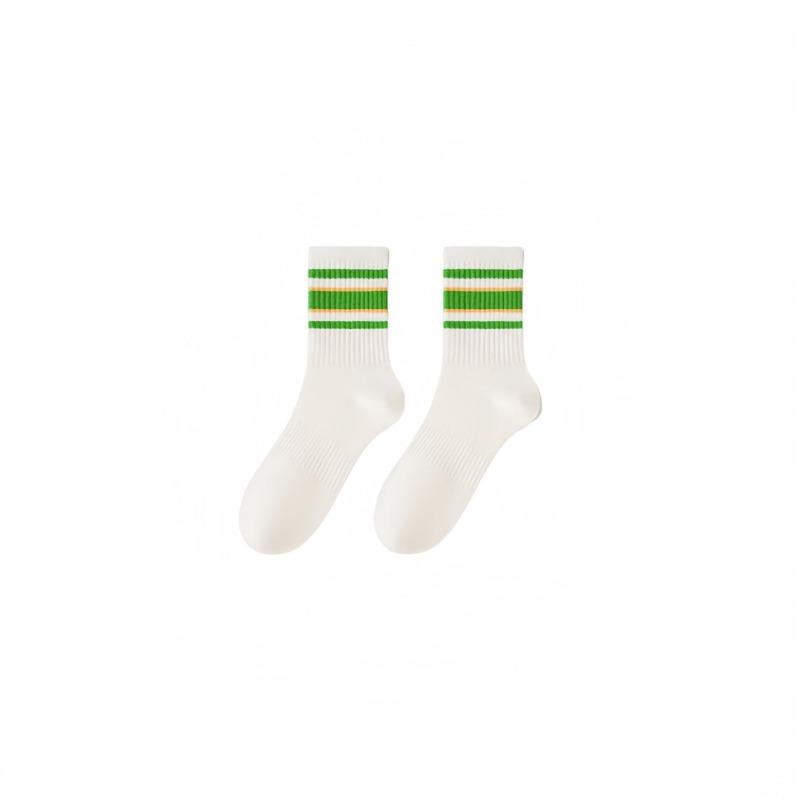 Mid-calf Pure Cotton Anti-odor Spring and Summer Socks for Junior High School Students, Long Calf Sports Running Yoga Socks with Shark Pants