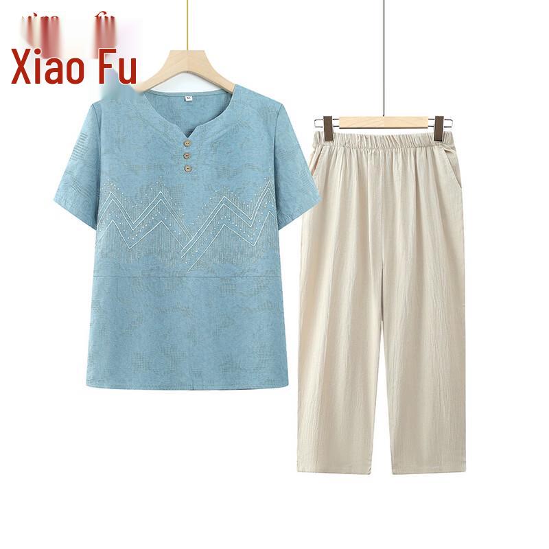 Women s Plus Size Summer Short Sleeve Two-Piece Set 3XL