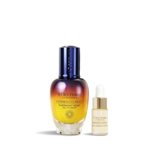 LOCCITANE Ser Reset Immortelle Ulei Divin Set Cadou Îngrijire Piele Hidratare Nocturnă Bărbați Femei Cadou de Ziua de Naștere