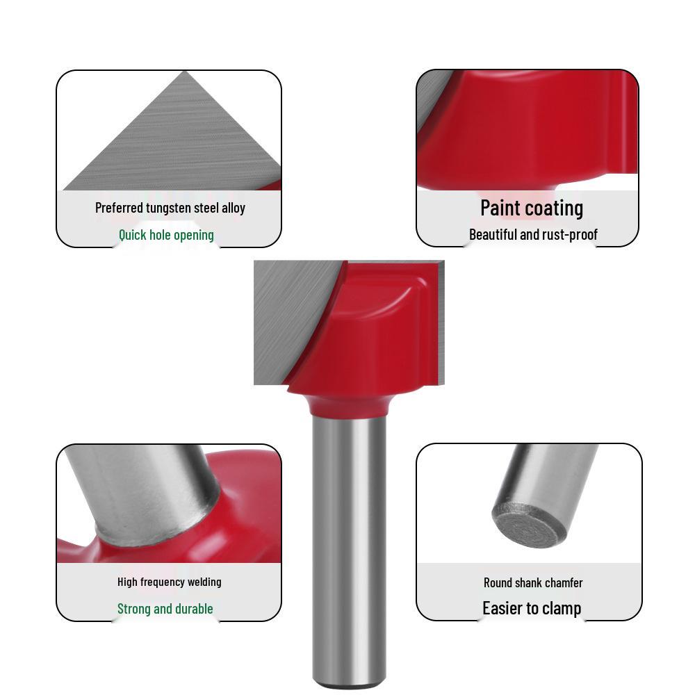 6-Pattern Woodworking Bottom Knife Milling Cutter Set for Tabletop Chamfering & Trimming