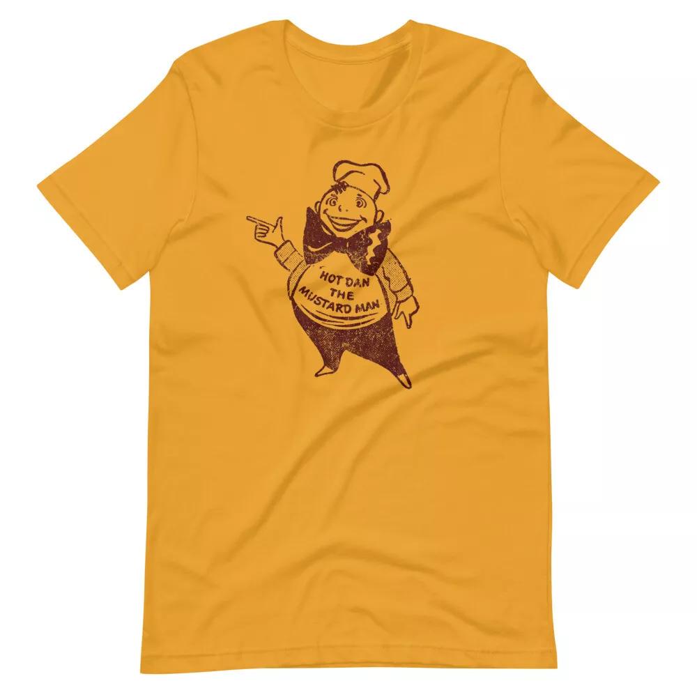 

HOT DAN The Mustard Man Vintage Style Retro Tee Shirt Short-Sleeve T-Shirt 4XL
