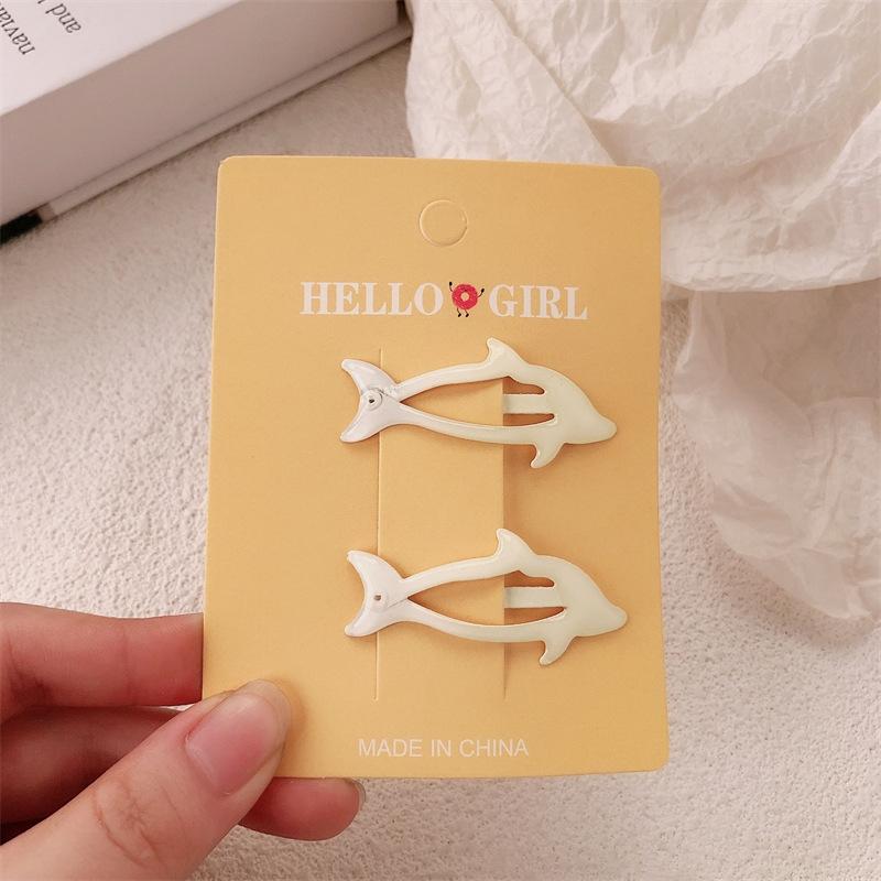 2pcs/set Cute Cartoon Dolphin BB Hair Clip For Children Girls Versatile Bangs Hair Clip Fashion Side Clip Hair Accessories Gifts