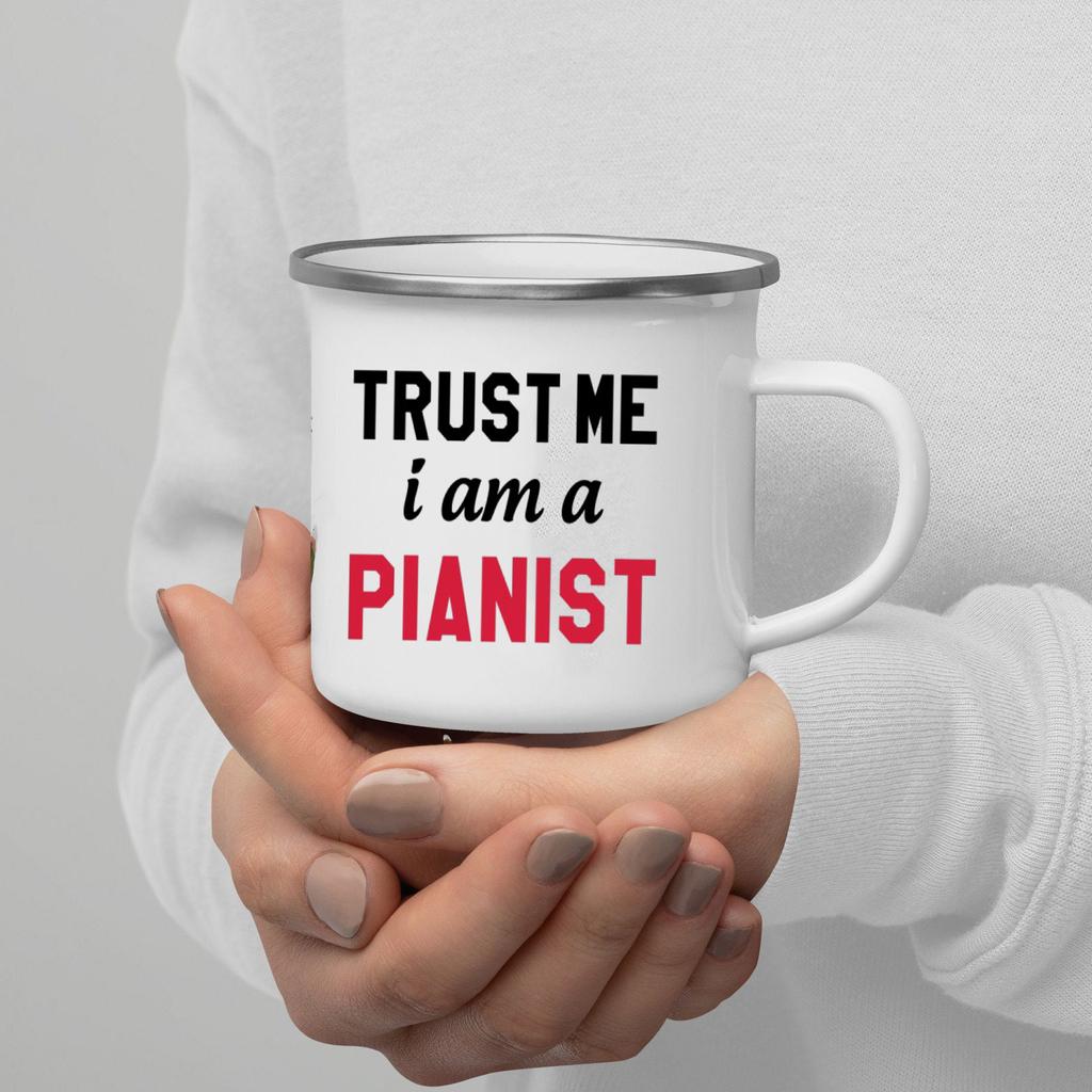 Trust Me I Am Print Enamel Coffee Mug With Handle Wine Beer Drink Juice Cola Cups Milk Mug Best Outdoor Festival Gift Outdoor