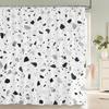 Modern Simple Mosaic Shower Curtain Waterproof Bath Curtains with 12 Hooks for Bathroom Home Decoration Polyester Fabric Screen