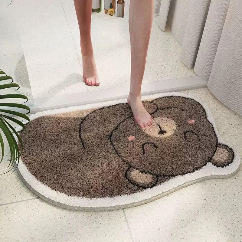 Toilet cartoon floor mat non-slip absorbent foot mat household door mat toilet bathroom door carpet