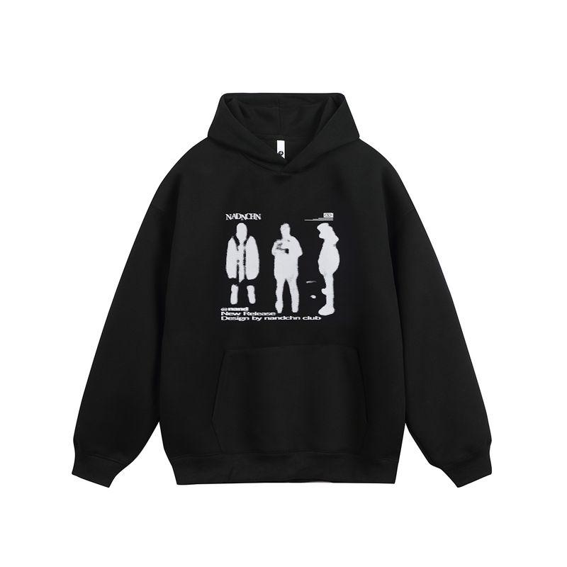 Men's Retro Printed Hooded Sweatshirt, New Autumn Style, High-End American Style, Loose Long-Sleeved Pullover Top, Trendy