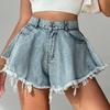 Damskie dżinsowe szorty dżinsowe lato odzież plażowa feminino szeroka nogawka luźne krótkie femme pantalones cortos odzież damska modna odzież