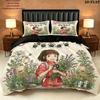 Away Pattern Bedding Quilt Set Quilt Cover Pillowcase Home Birthday Gift(1 * duvet cover + 2 * pillowcase, without core)