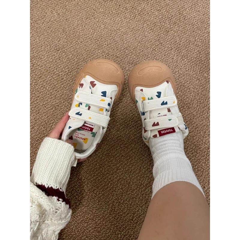 Niche Baby Shoes Women's Autumn New Platform Casual Versatile Cute Cute Cute Big Head Shoes Little White Shoes Sports Board Shoes