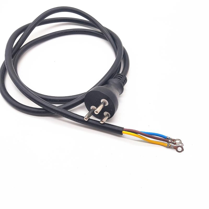 Three Core Copper Plug Power Cord AC Power Cord Power Cable Plug EU Plug (1 Pcs,Black)