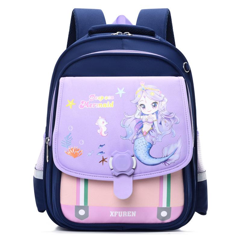Elementary School Bag, Girl Light Weight, Spine Protection, Large Capacity Backpack, Cartoon Cute 3-6 Children's Backpack.