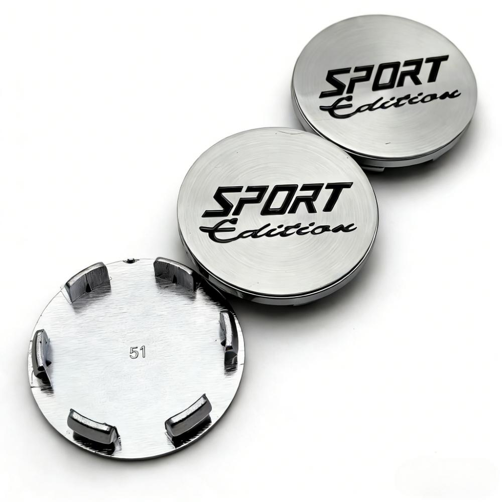 4pcs Sport Edition Logo Emblem Badge Car Wheel Center Caps 51MM Clips 46MM Rim Hubcaps Dust Cover Wheels Hub Cap Car Accessories