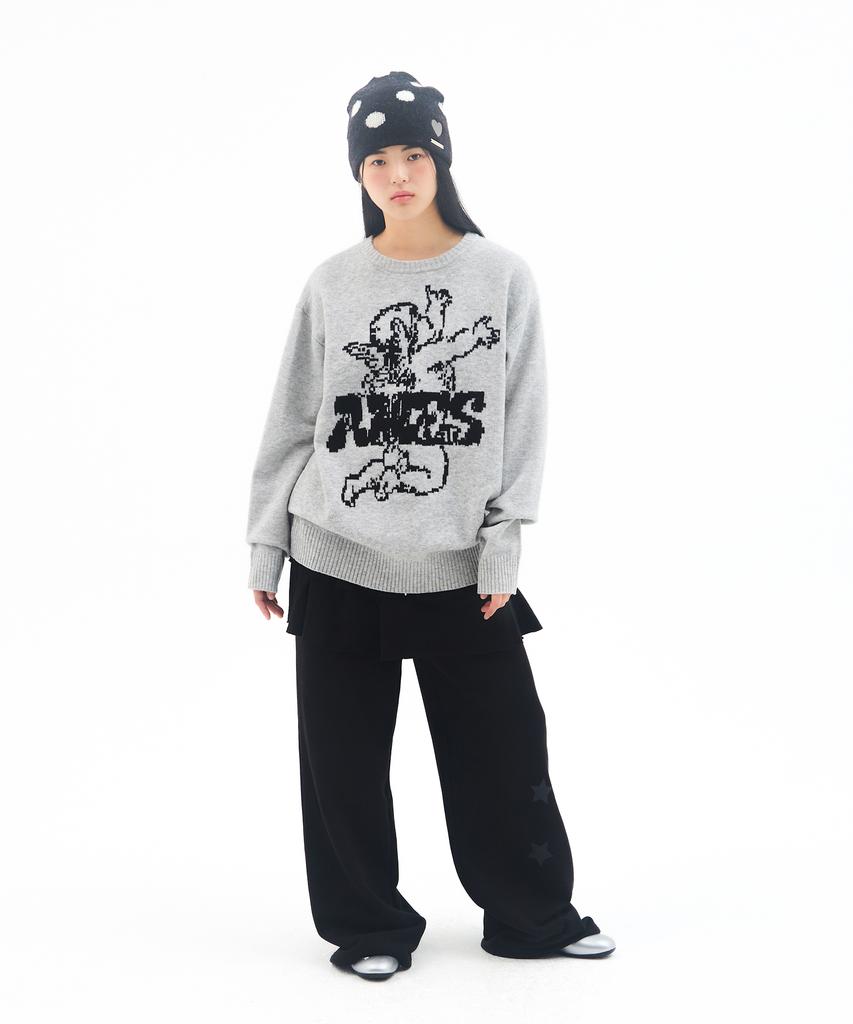 AMES-WORLDWIDE Angel Graphic Knit Gray
