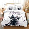 3D Print  Tokyo Ghoul Bedding Set Printed With Pillowcase Bed Duvet Cover Soft Queen King Size Bedclothes Home Boys Adult