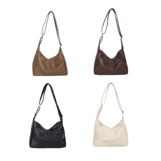 Retro Hobo Bag Crescent Shoulder Bag with Adjustable Strap Faux Leather Crossbody Bag Ladies Purse for Date Commuting Street