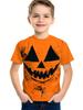 Halloween   Kids Clothes Cute Pumpkin Spooky Leaves 3D Print Casual O-Neck Short Sleeve Quick-Dry Boy T-Shirts for Children