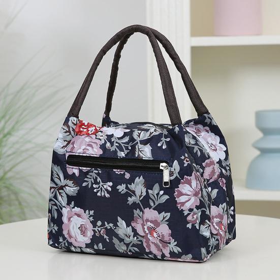 Hand-Carrying Lunch Bag Large Opening with Widened Handle Carrier Oxford Waterproof Bento Bag for Commuting Work Travel