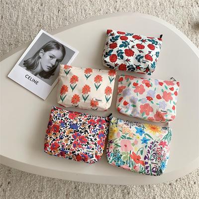 Mode Blume Reise Reißverschluss Make-up Handtaschen Kosmetik Lippenstift Tragbare Aufbewahrungstasche Damen Geldbörse Organizer Beutel Federmäppchen Tasche