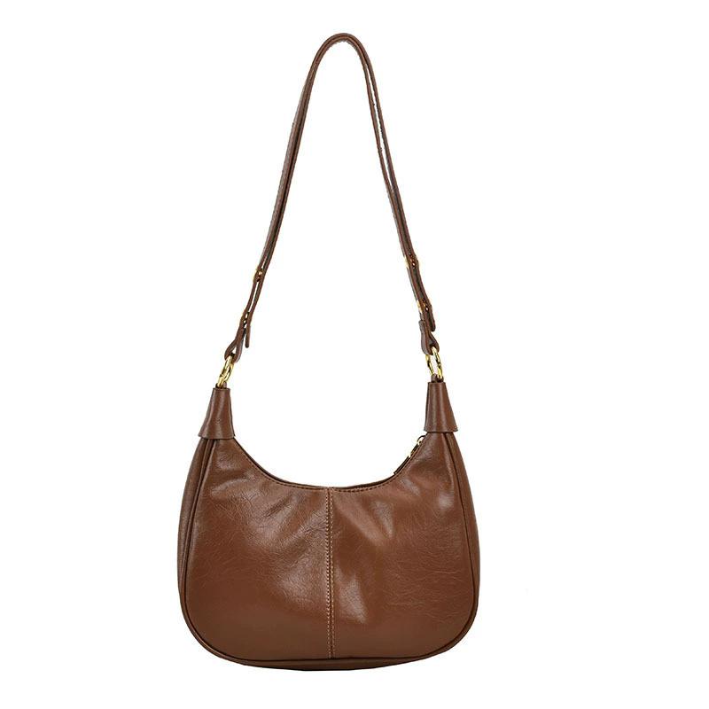 Women Solid Color Zipper Underarm Bag, Fashion All-match Hobo Dumpling Shoulder Purse, Casual Versatile Handbag Daily Use