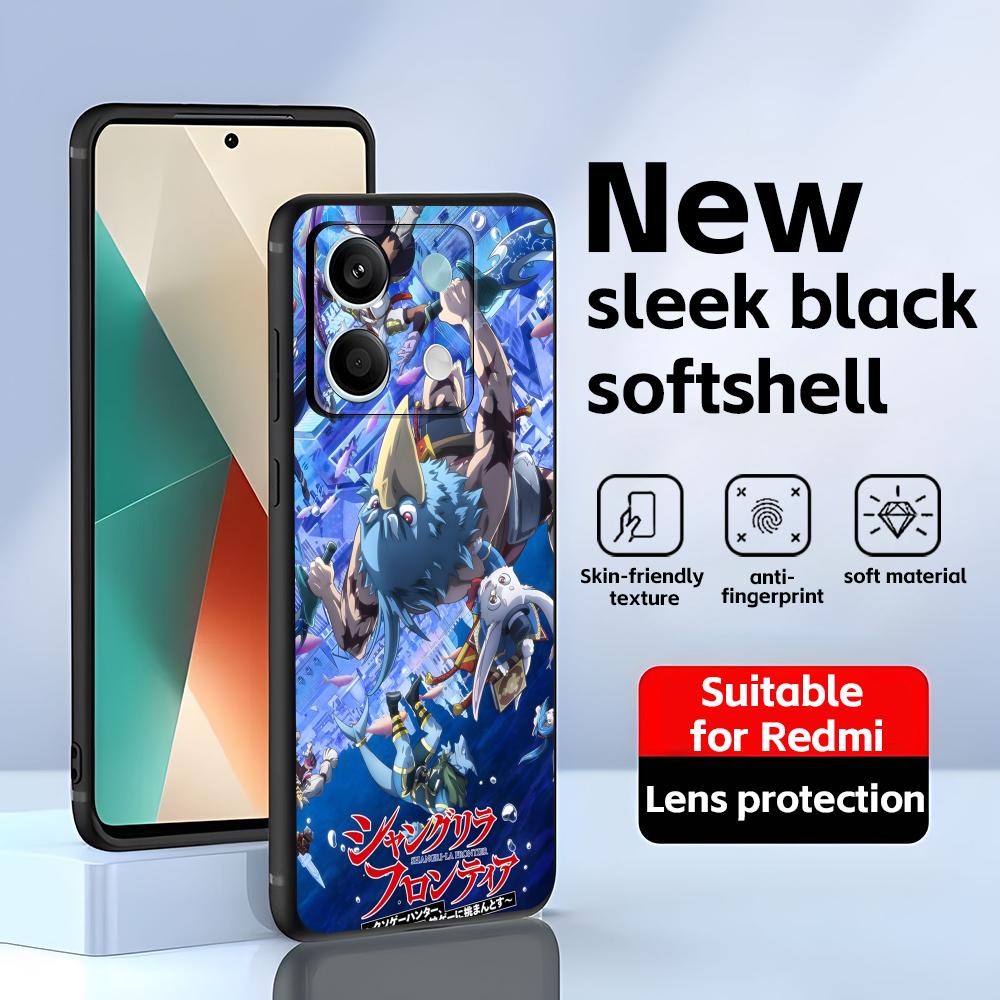 Shangri-La Frontier  Phone Case For Redmi Note 14 13 12 11 Pro Plus S 5G 14C A3 Soft Black Phone Cover