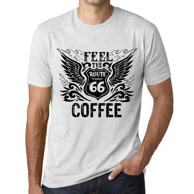Herren Vintage T-Shirt Grafik T-Shirt Feel The Coffee Vintage Weiß