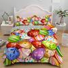 Soft Easter Eggs Print Duvet Cover Happy Easter Cartoon Rabbit Toddler Bedding Sets Twin King Queen Size Microfiber Quilt Cover