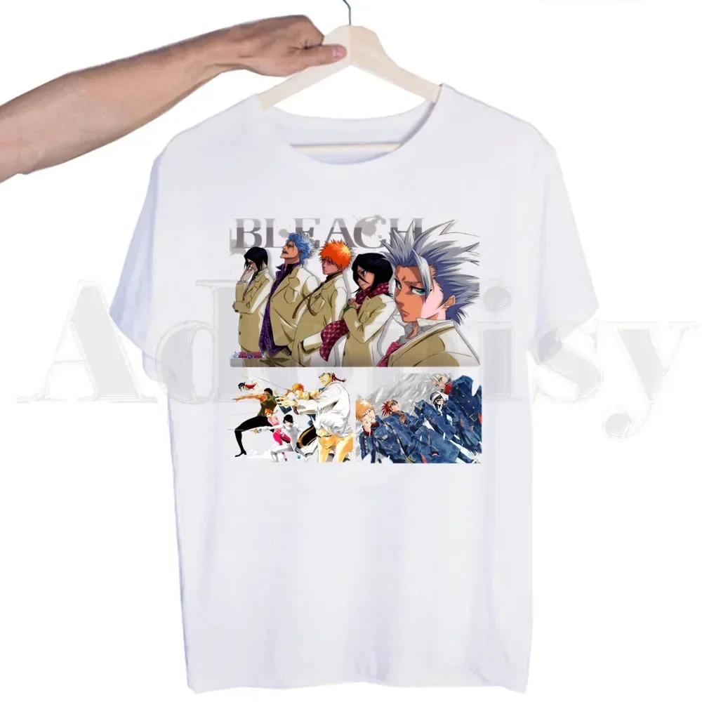 Bleach Anime Kurosaki ichigo Zaraki Kenpachi Tshirts Men Fashion Summer T-shirts Tshirt Top Tees Streetwear Harajuku Funny