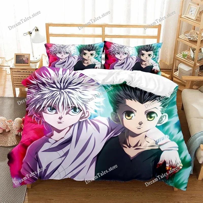 HUNTER×HUNTER Bedding Set Single Twin Full Queen King Size Bed Set Aldult Kid Bedroom Duvetcover Sets Bed Furniture Set Bedroom