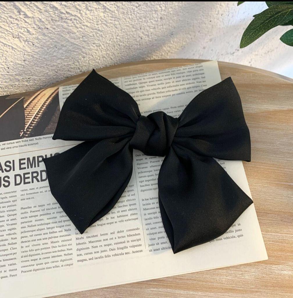 Internet Celebrity Black Bow Hairpin: Large Ribbon Top Clip Headdress for Summer.