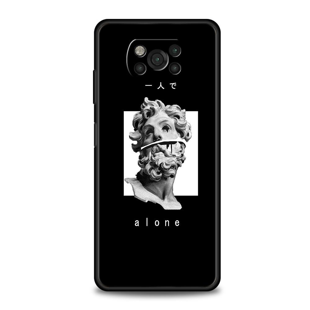 Cartoon Statue Abstract Art Phone Case Cover for Xiaomi Poco F7 Ultra F6 F5 F4 F3 X6 X5 X4 X3 NFC C51 C55 M4 GT Soft TPU Shell