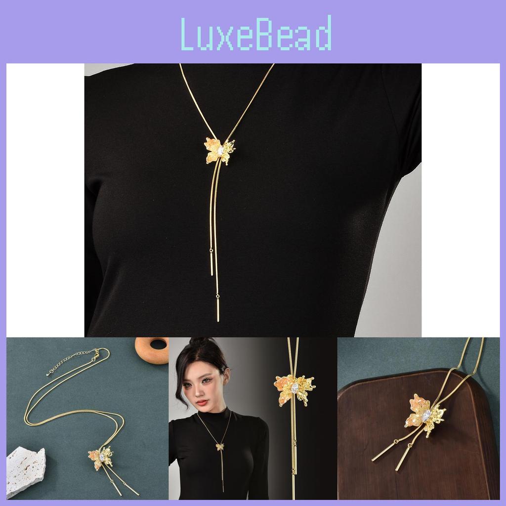 Stunning Long Butterfly Pendant Necklace For Women Adjustable Length Animal Design
