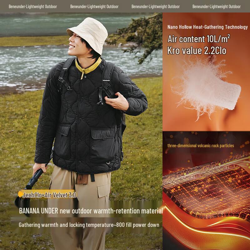 Jiaoxia Men's Round Neck Air Fleece Warm Jacket CL18824