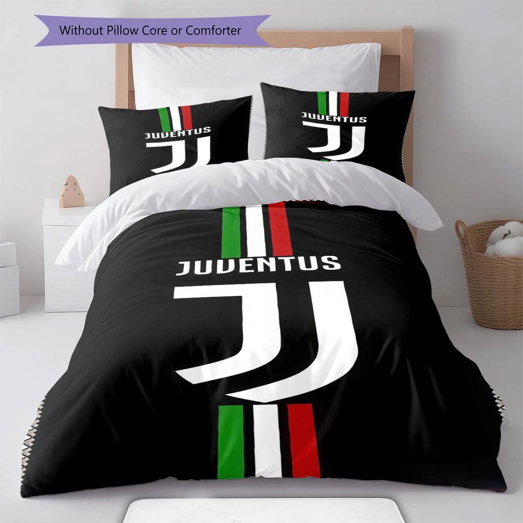 Set Copripiumino Trapuntato Juve Federa Federe Decorazione Casa Regalo di Compleanno (1 * copripiumino + 2 * federa, senza nucleo)
